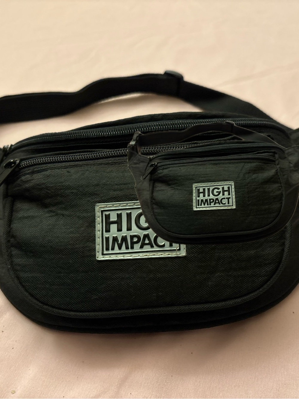 Black Men's Belt Bag with Dual Pockets